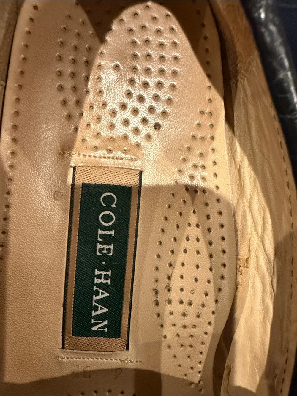 Cole Haan Black Leather Tassel Penny Loafers